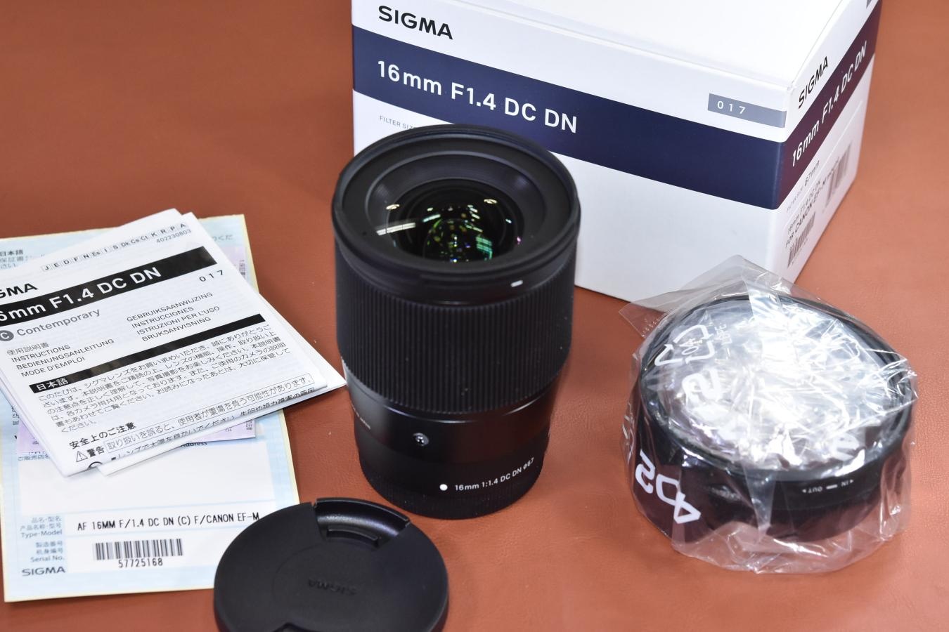 【未 使 用 品】SIGMA Contemporary 16mm F1.4 DC DN Canon EF-Mマウントレンズ 【開封しているが新品購入後1度も使用していない】